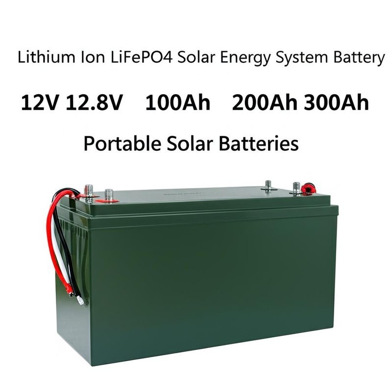 PINSHENG ENERGY Batería de sistema de energía solar de iones de litio LiFePO4 12V 12.8V 100Ah 200Ah 300Ah Baterías solares portátiles