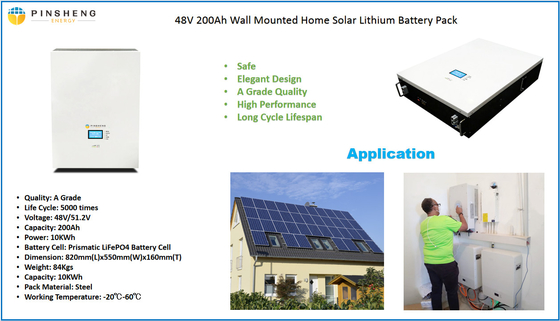 De la batería de litio solar del hogar LiFePO4 del inversor híbrido ESS de la rejilla 48V 200Ah 10KWh